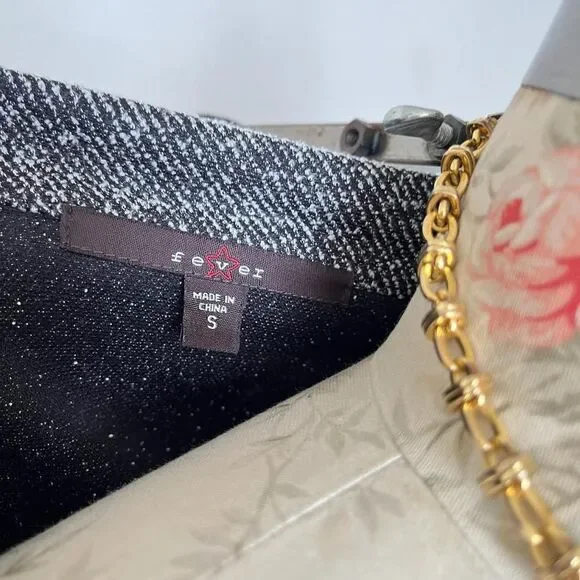 fever y2k gray preppy front tie wrap top womens‎ small - Picture 5 of 5